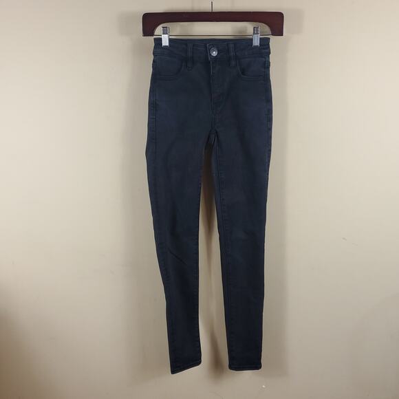 American Eagle Washed Black Hi-rise Jeggings Size 00 - Picture 1 of 12